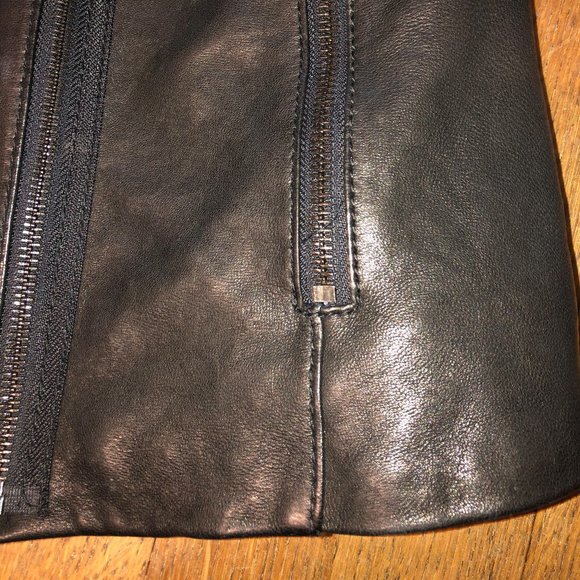 Andrew Marc wool blend collar leather jacket - (s) - Picture 9 of 12